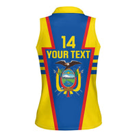 Custom Ecuador Football Women Sleeveless Polo Shirt Vamos La Tricolor