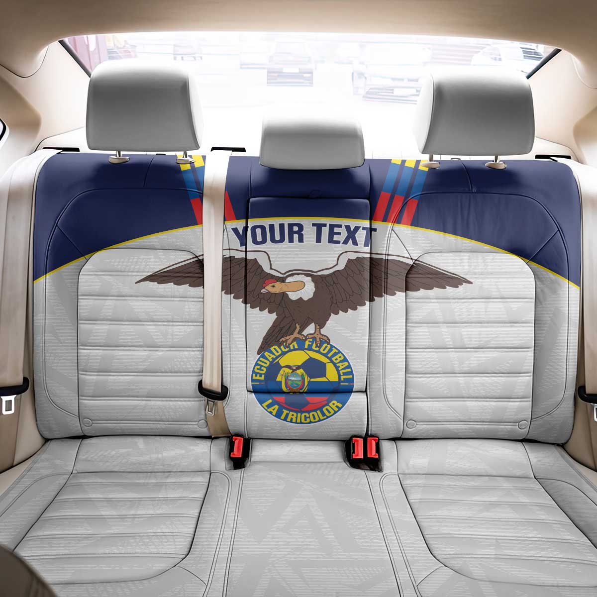 Custom Ecuador Football Back Car Seat Cover La Tri Go Champions Condor Style