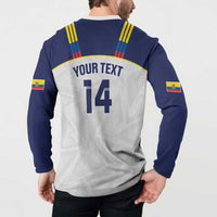 Custom Ecuador Football Button Sweatshirt La Tri Go Champions Condor Style