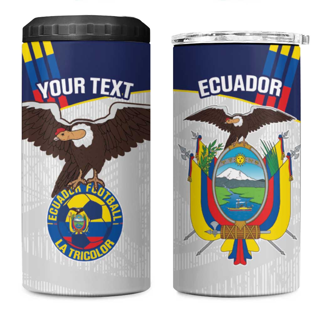 Custom Ecuador Football 4 in 1 Can Cooler Tumbler La Tri Go Champions Condor Style