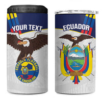 Custom Ecuador Football 4 in 1 Can Cooler Tumbler La Tri Go Champions Condor Style