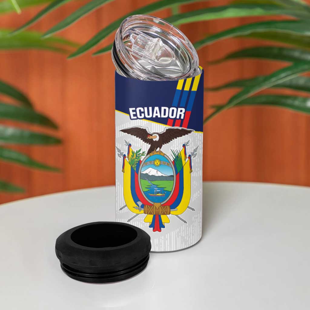 Custom Ecuador Football 4 in 1 Can Cooler Tumbler La Tri Go Champions Condor Style