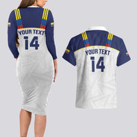 Custom Ecuador Football Couples Matching Long Sleeve Bodycon Dress and Hawaiian Shirt La Tri Go Champions Condor Style