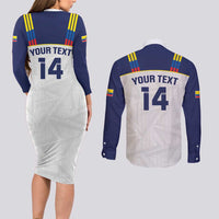 Custom Ecuador Football Couples Matching Long Sleeve Bodycon Dress and Long Sleeve Button Shirt La Tri Go Champions Condor Style