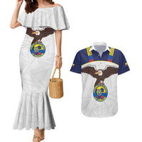 Custom Ecuador Football Couples Matching Mermaid Dress and Hawaiian Shirt La Tri Go Champions Condor Style
