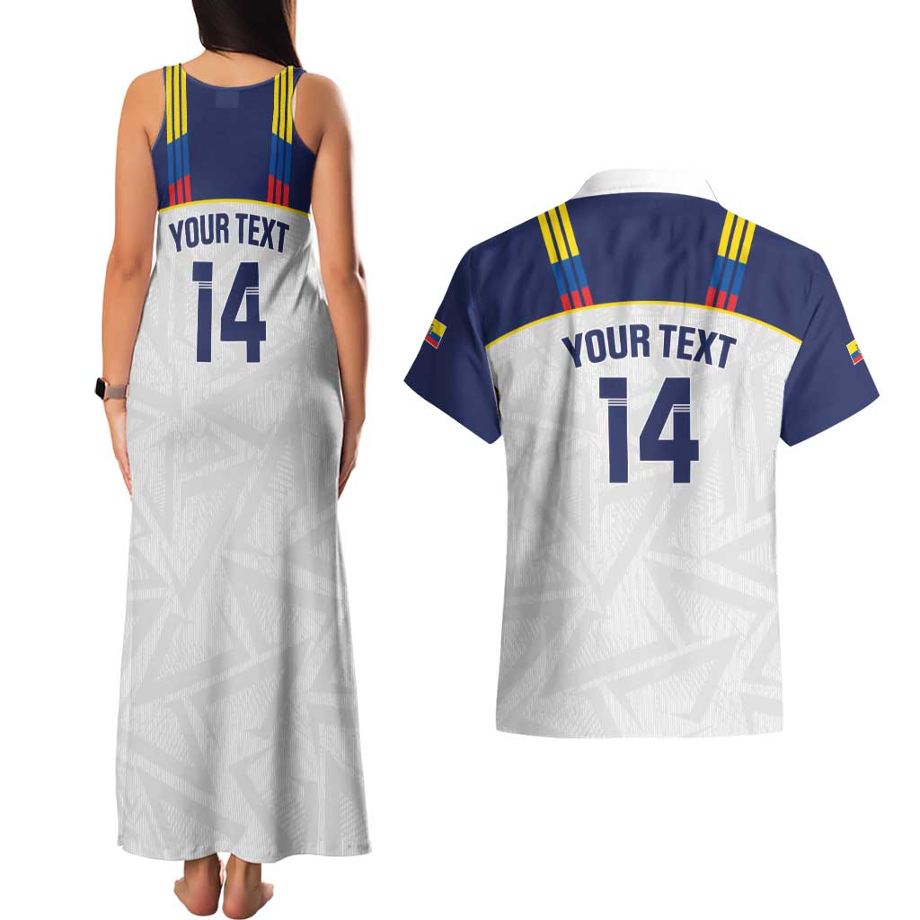 Custom Ecuador Football Couples Matching Tank Maxi Dress and Hawaiian Shirt La Tri Go Champions Condor Style