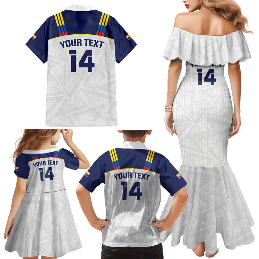 Custom Ecuador Football Family Matching Mermaid Dress and Hawaiian Shirt La Tri Go Champions Condor Style
