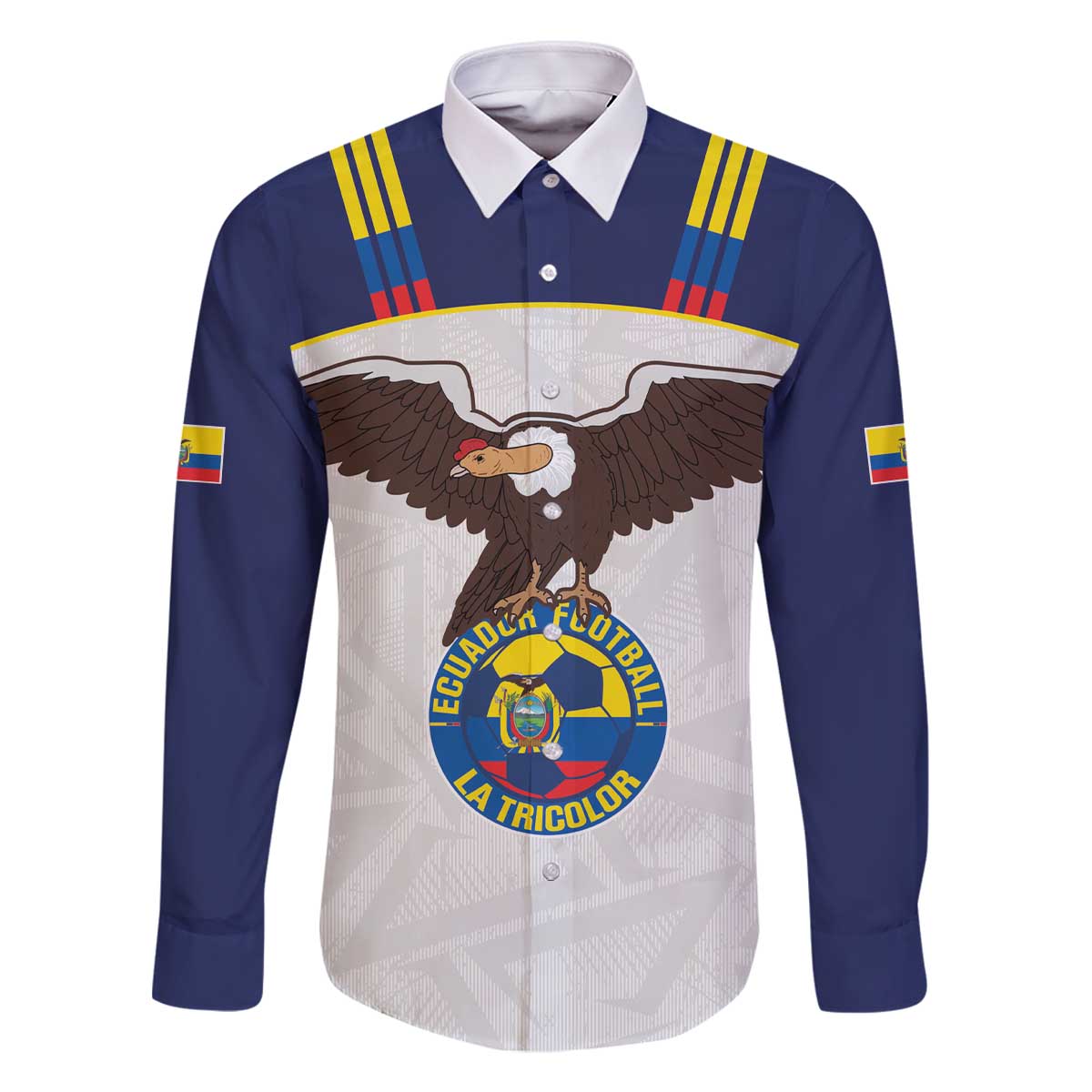 Custom Ecuador Football Family Matching Off The Shoulder Long Sleeve Dress and Hawaiian Shirt La Tri Go Champions Condor Style