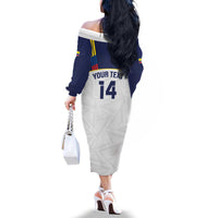 Custom Ecuador Football Family Matching Off The Shoulder Long Sleeve Dress and Hawaiian Shirt La Tri Go Champions Condor Style