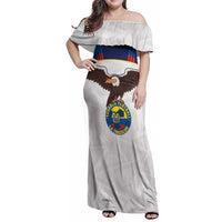 Custom Ecuador Football Family Matching Off Shoulder Maxi Dress and Hawaiian Shirt La Tri Go Champions Condor Style