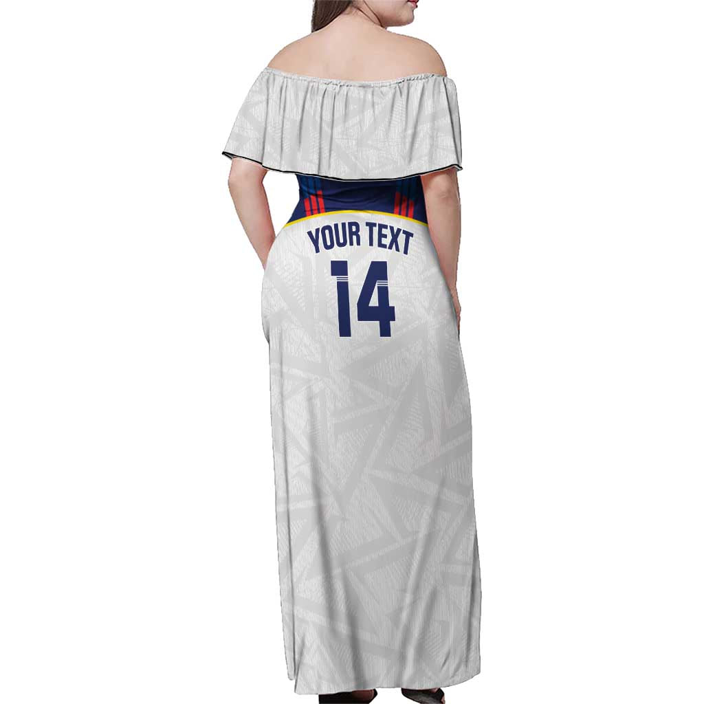 Custom Ecuador Football Family Matching Off Shoulder Maxi Dress and Hawaiian Shirt La Tri Go Champions Condor Style