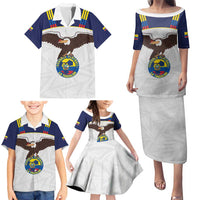 Custom Ecuador Football Family Matching Puletasi and Hawaiian Shirt La Tri Go Champions Condor Style