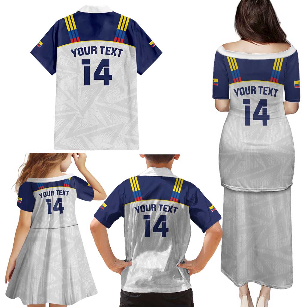 Custom Ecuador Football Family Matching Puletasi and Hawaiian Shirt La Tri Go Champions Condor Style