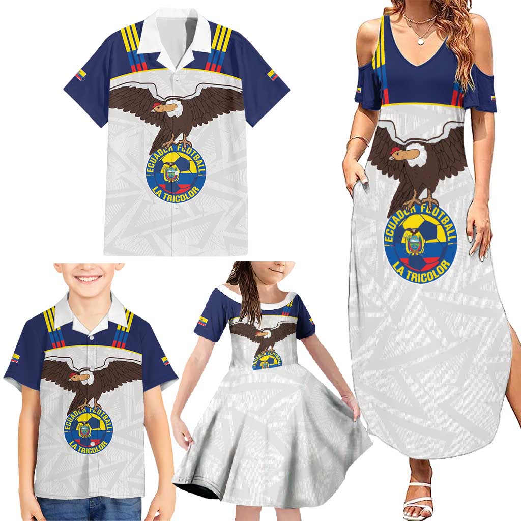 Custom Ecuador Football Family Matching Summer Maxi Dress and Hawaiian Shirt La Tri Go Champions Condor Style