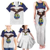 Custom Ecuador Football Family Matching Tank Maxi Dress and Hawaiian Shirt La Tri Go Champions Condor Style