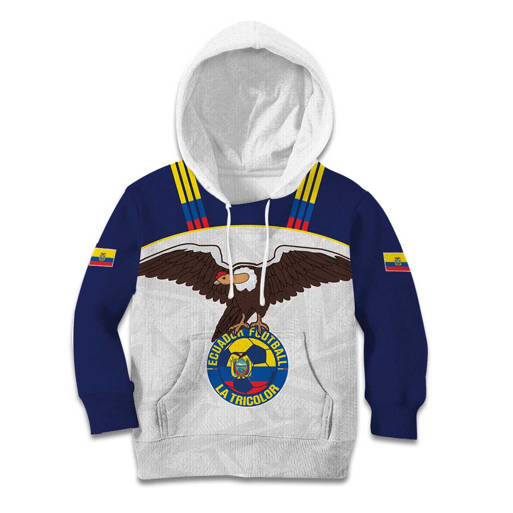 Custom Ecuador Football Kid Hoodie La Tri Go Champions Condor Style