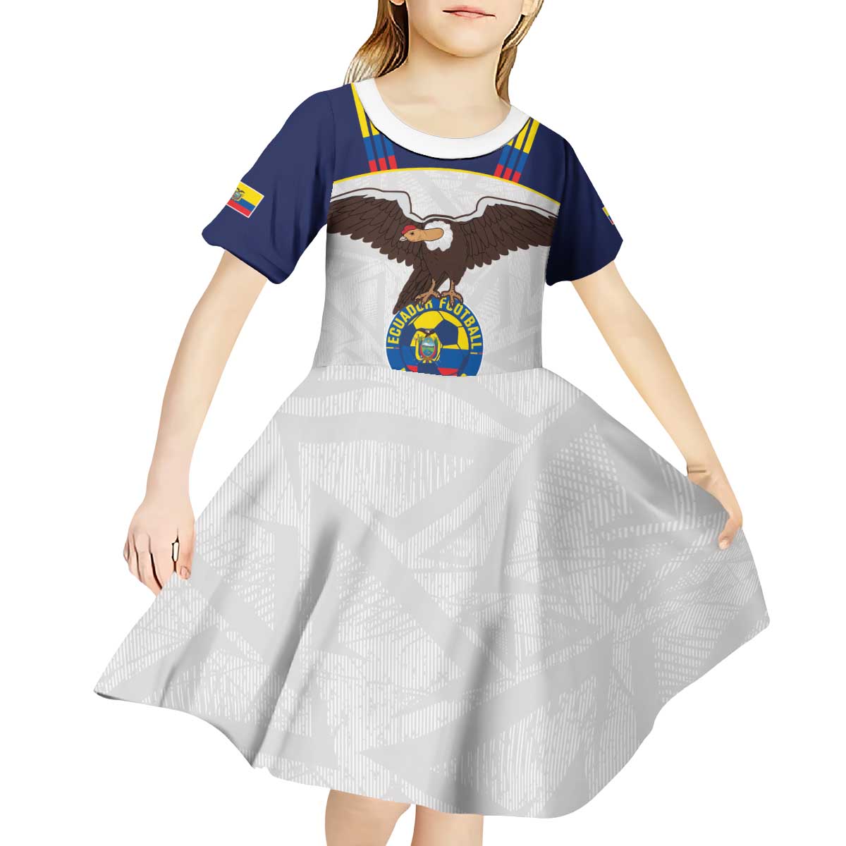 Custom Ecuador Football Kid Short Sleeve Dress La Tri Go Champions Condor Style