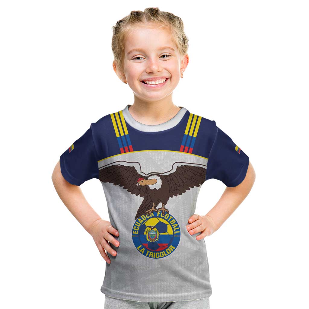 Custom Ecuador Football Kid T Shirt La Tri Go Champions Condor Style