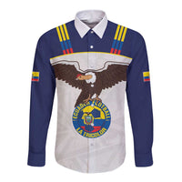 Custom Ecuador Football Long Sleeve Button Shirt La Tri Go Champions Condor Style