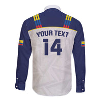 Custom Ecuador Football Long Sleeve Button Shirt La Tri Go Champions Condor Style