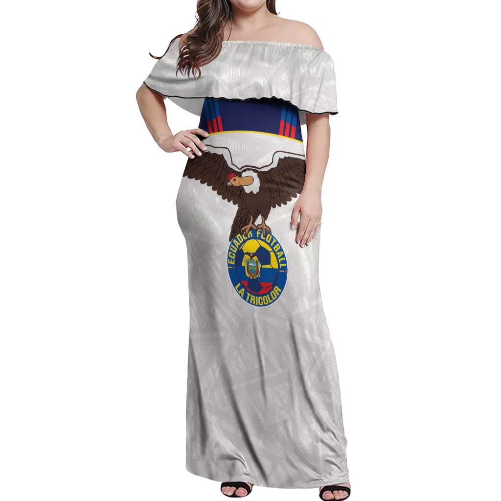 Custom Ecuador Football Off Shoulder Maxi Dress La Tri Go Champions Condor Style