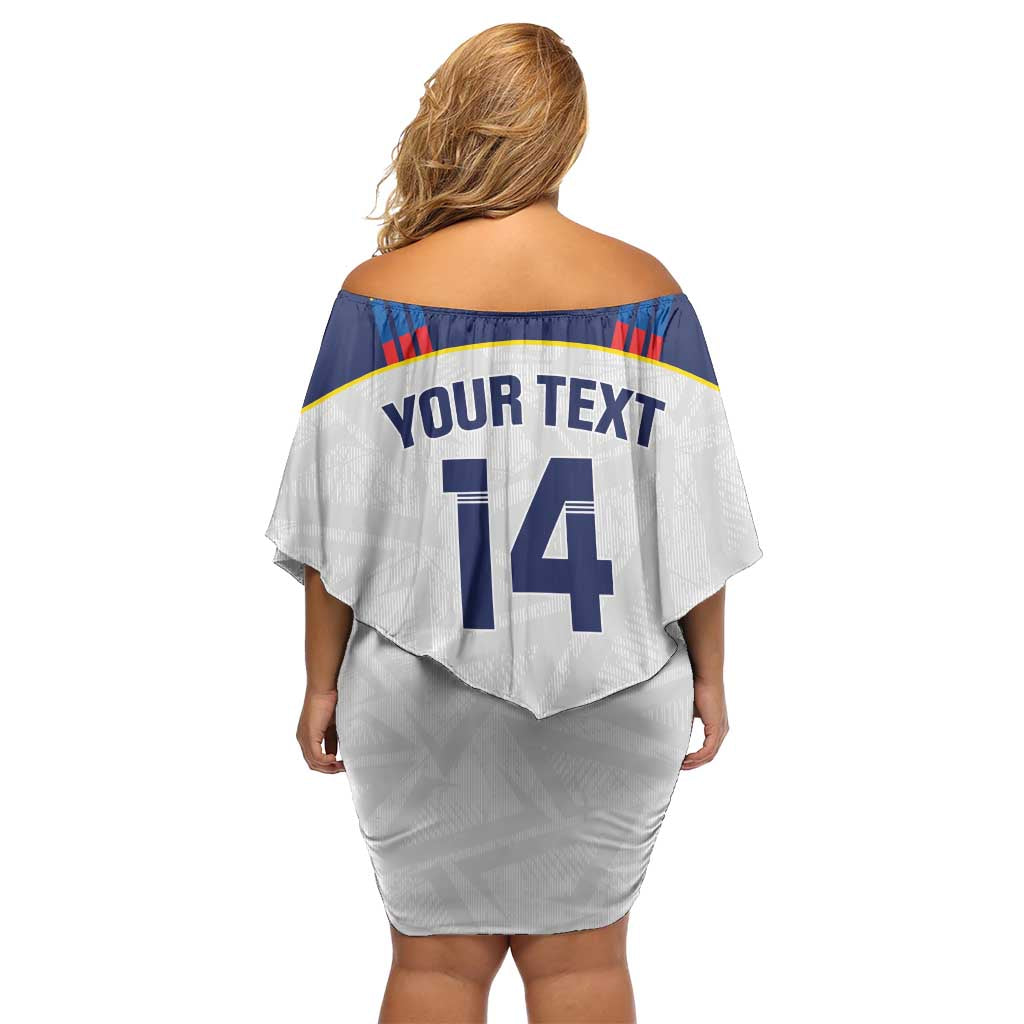 Custom Ecuador Football Off Shoulder Short Dress La Tri Go Champions Condor Style