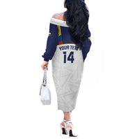 Custom Ecuador Football Off The Shoulder Long Sleeve Dress La Tri Go Champions Condor Style