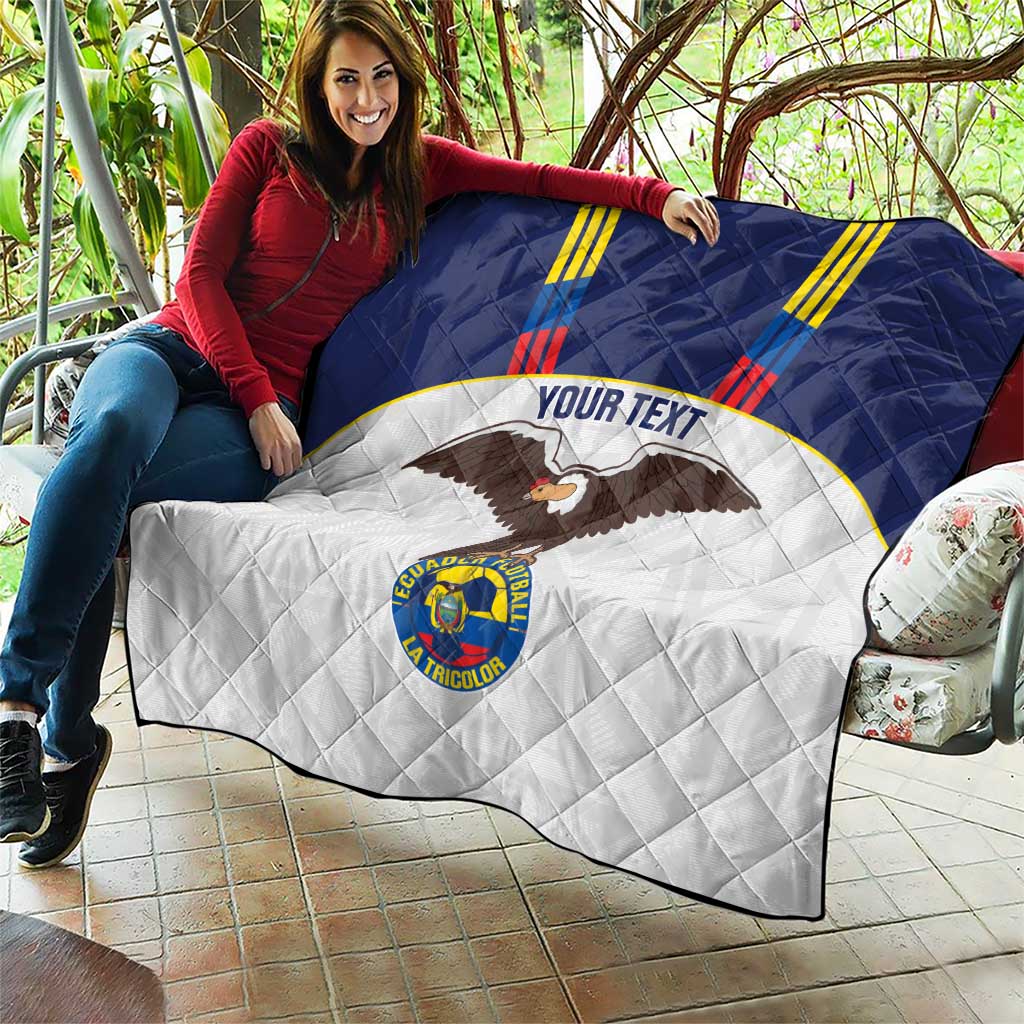 Custom Ecuador Football Quilt La Tri Go Champions Condor Style