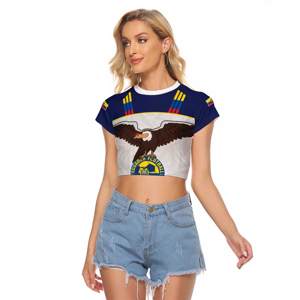 Custom Ecuador Football Raglan Cropped T Shirt La Tri Go Champions Condor Style