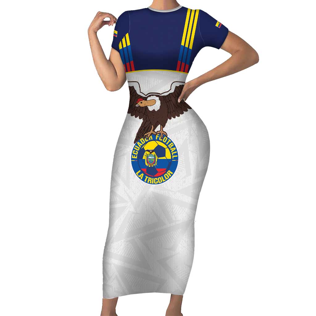 Custom Ecuador Football Short Sleeve Bodycon Dress La Tri Go Champions Condor Style