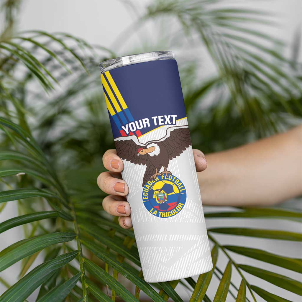 Custom Ecuador Football Skinny Tumbler La Tri Go Champions Condor Style