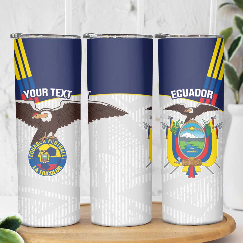 Custom Ecuador Football Skinny Tumbler La Tri Go Champions Condor Style