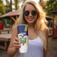 Custom Ecuador Football Skinny Tumbler La Tri Go Champions Condor Style
