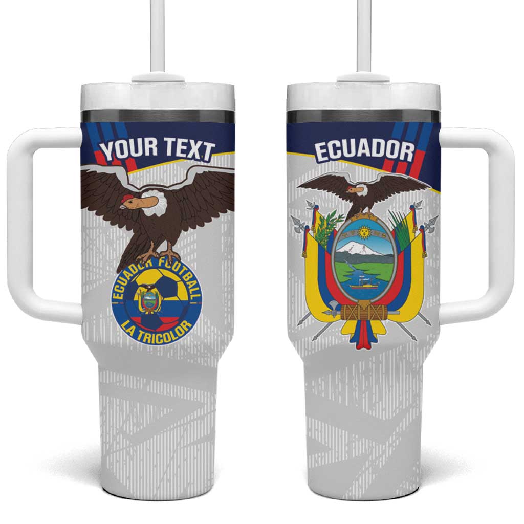 Custom Ecuador Football Tumbler With Handle La Tri Go Champions Condor Style