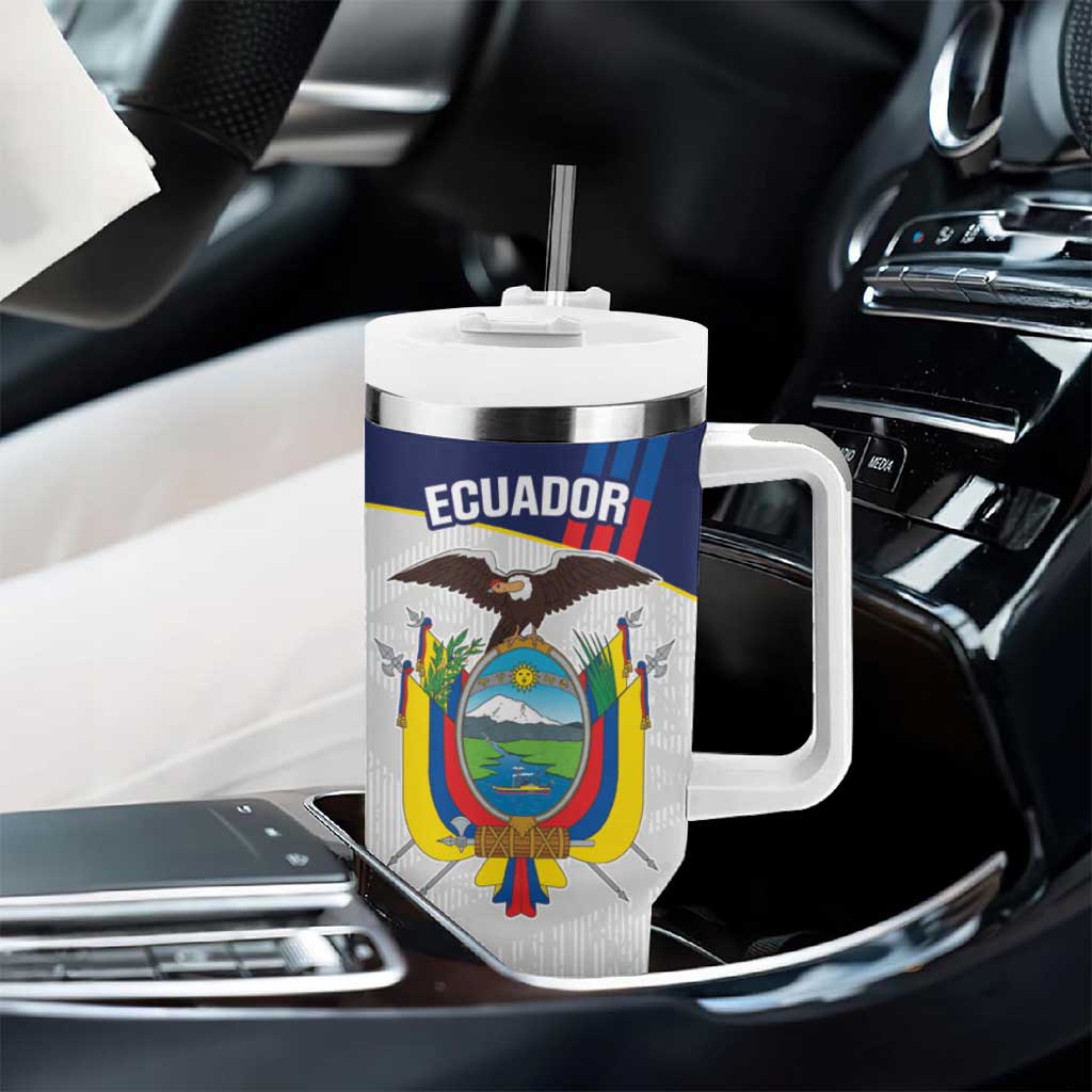 Custom Ecuador Football Tumbler With Handle La Tri Go Champions Condor Style
