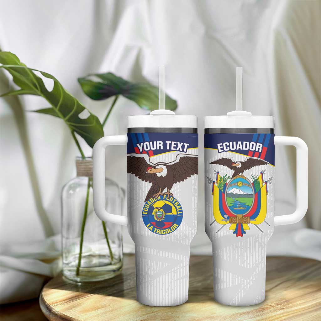 Custom Ecuador Football Tumbler With Handle La Tri Go Champions Condor Style