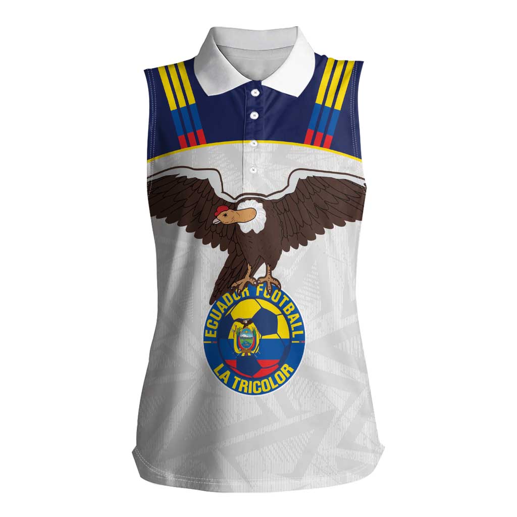 Custom Ecuador Football Women Sleeveless Polo Shirt La Tri Go Champions Condor Style