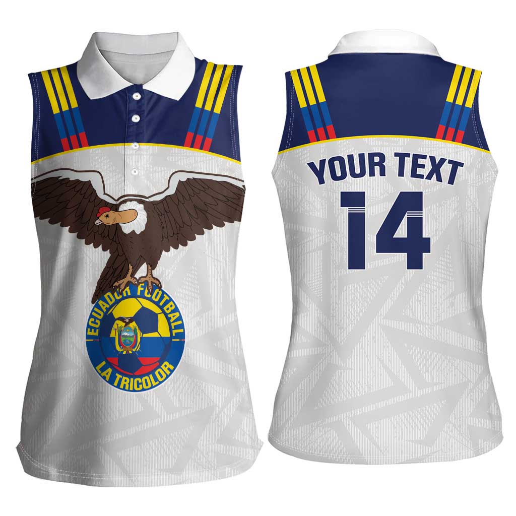 Custom Ecuador Football Women Sleeveless Polo Shirt La Tri Go Champions Condor Style