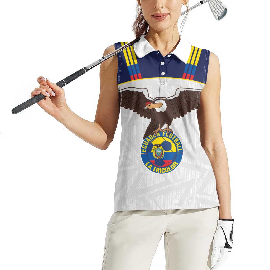 Custom Ecuador Football Women Sleeveless Polo Shirt La Tri Go Champions Condor Style