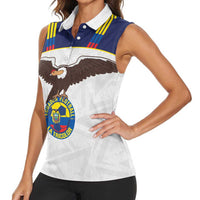 Custom Ecuador Football Women Sleeveless Polo Shirt La Tri Go Champions Condor Style