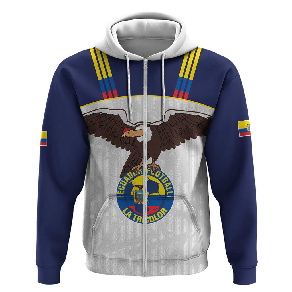 Custom Ecuador Football Zip Hoodie La Tri Go Champions Condor Style