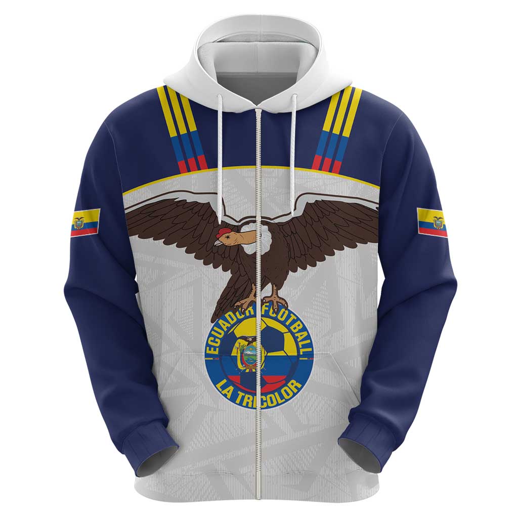 Custom Ecuador Football Zip Hoodie La Tri Go Champions Condor Style