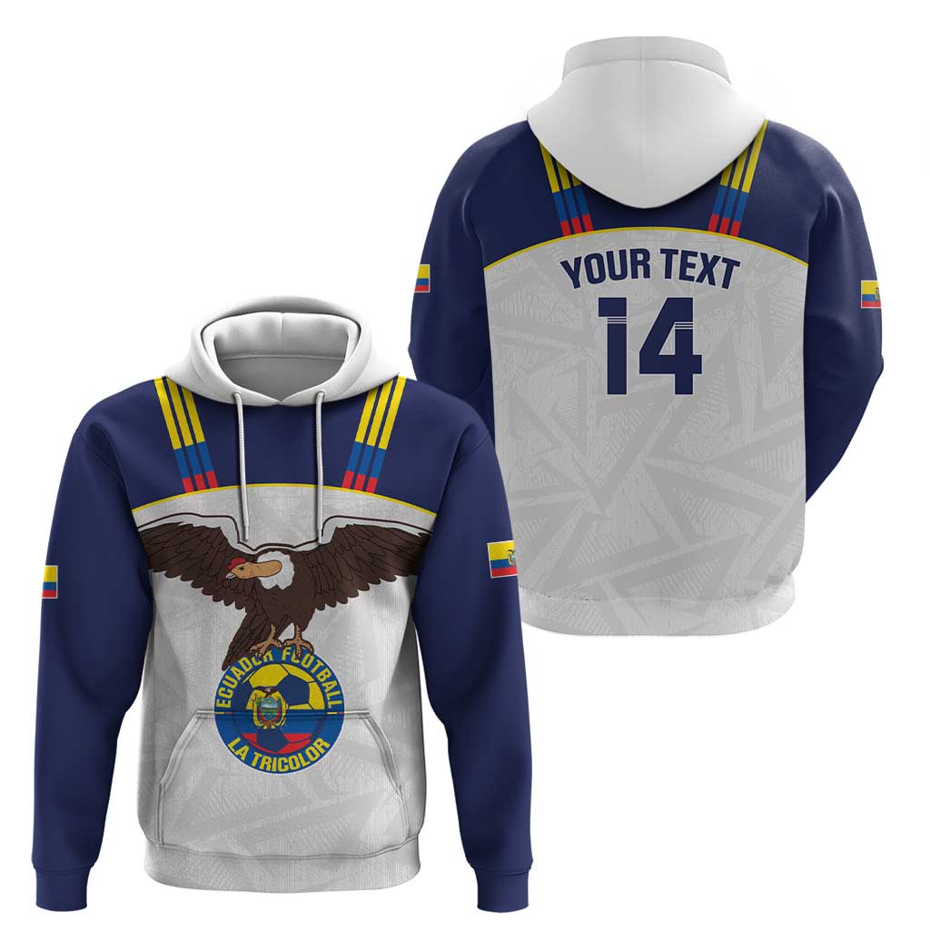 Custom Ecuador Football Zip Hoodie La Tri Go Champions Condor Style