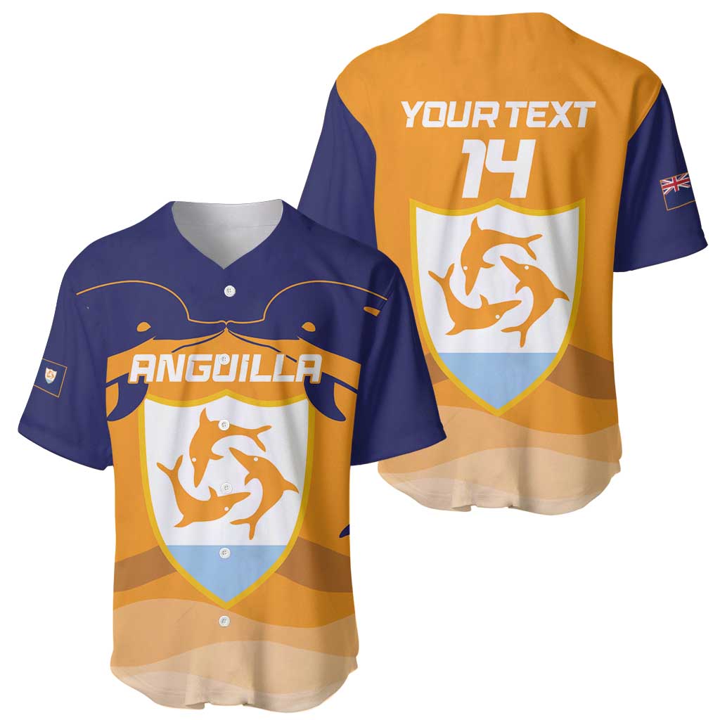 Custom Anguilla Football Baseball Jersey Dolphins Coat Of Arms Style