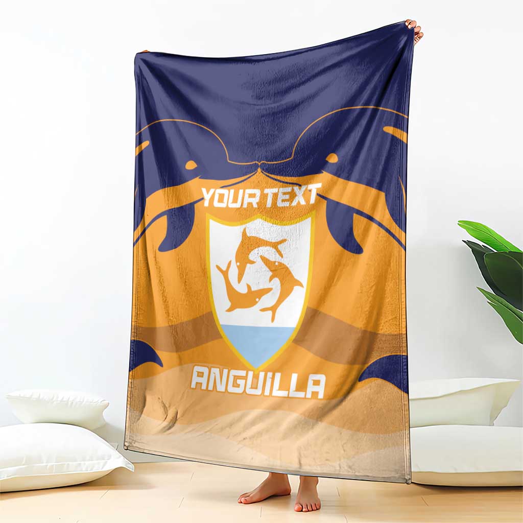 Custom Anguilla Football Blanket Dolphins Coat Of Arms Style