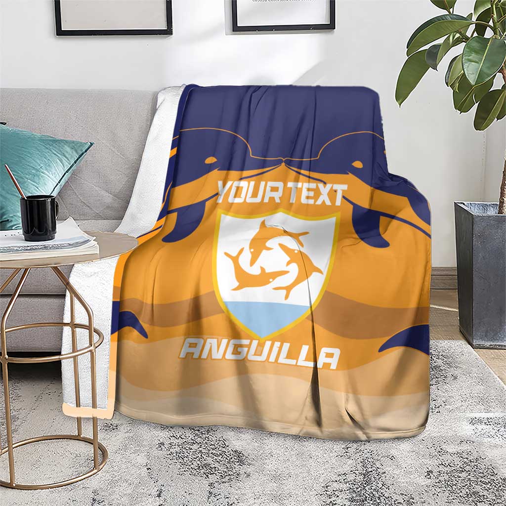 Custom Anguilla Football Blanket Dolphins Coat Of Arms Style