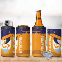 Custom Anguilla Football 4 in 1 Can Cooler Tumbler Dolphins Coat Of Arms Style