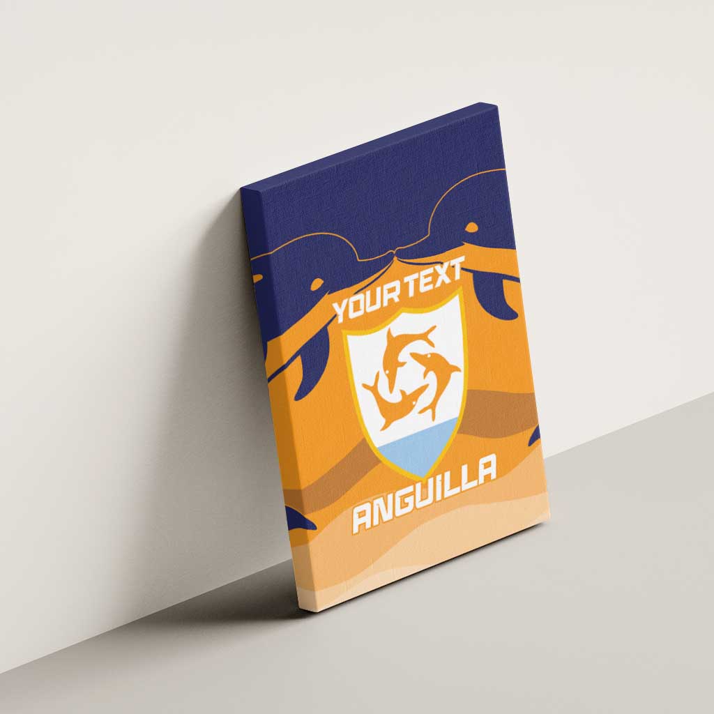 Custom Anguilla Football Canvas Wall Art Dolphins Coat Of Arms Style