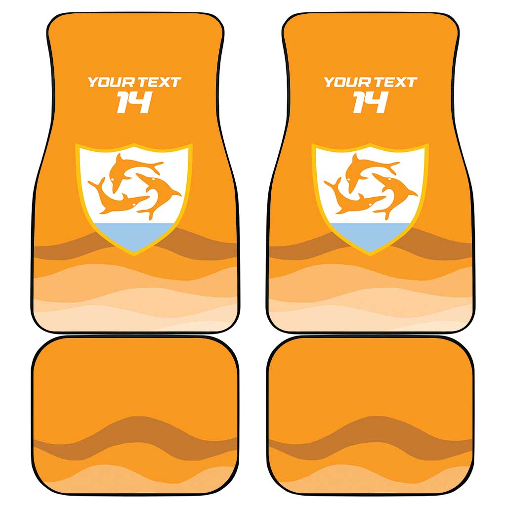Custom Anguilla Football Car Mats Dolphins Coat Of Arms Style