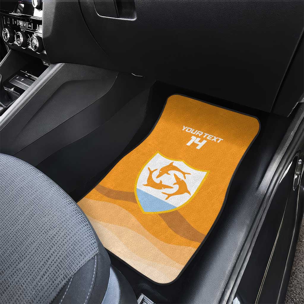 Custom Anguilla Football Car Mats Dolphins Coat Of Arms Style